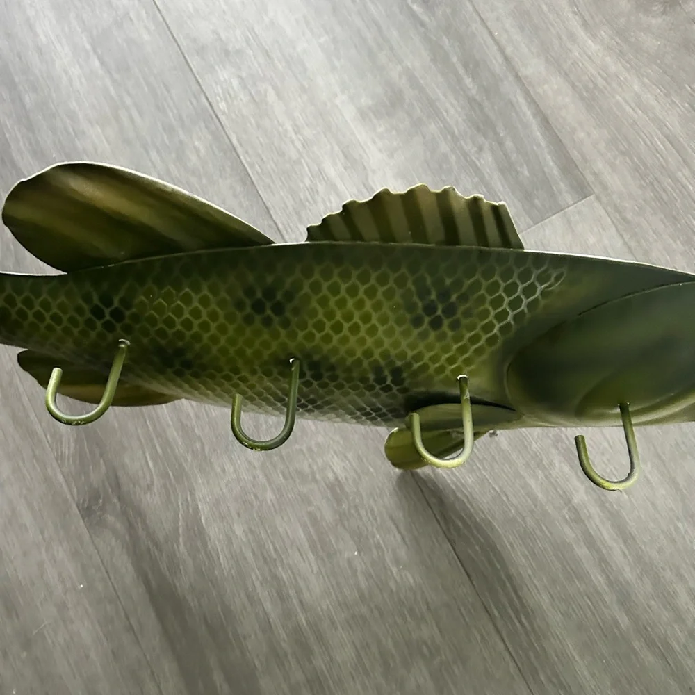 Lifelike Green Fish Wall Art